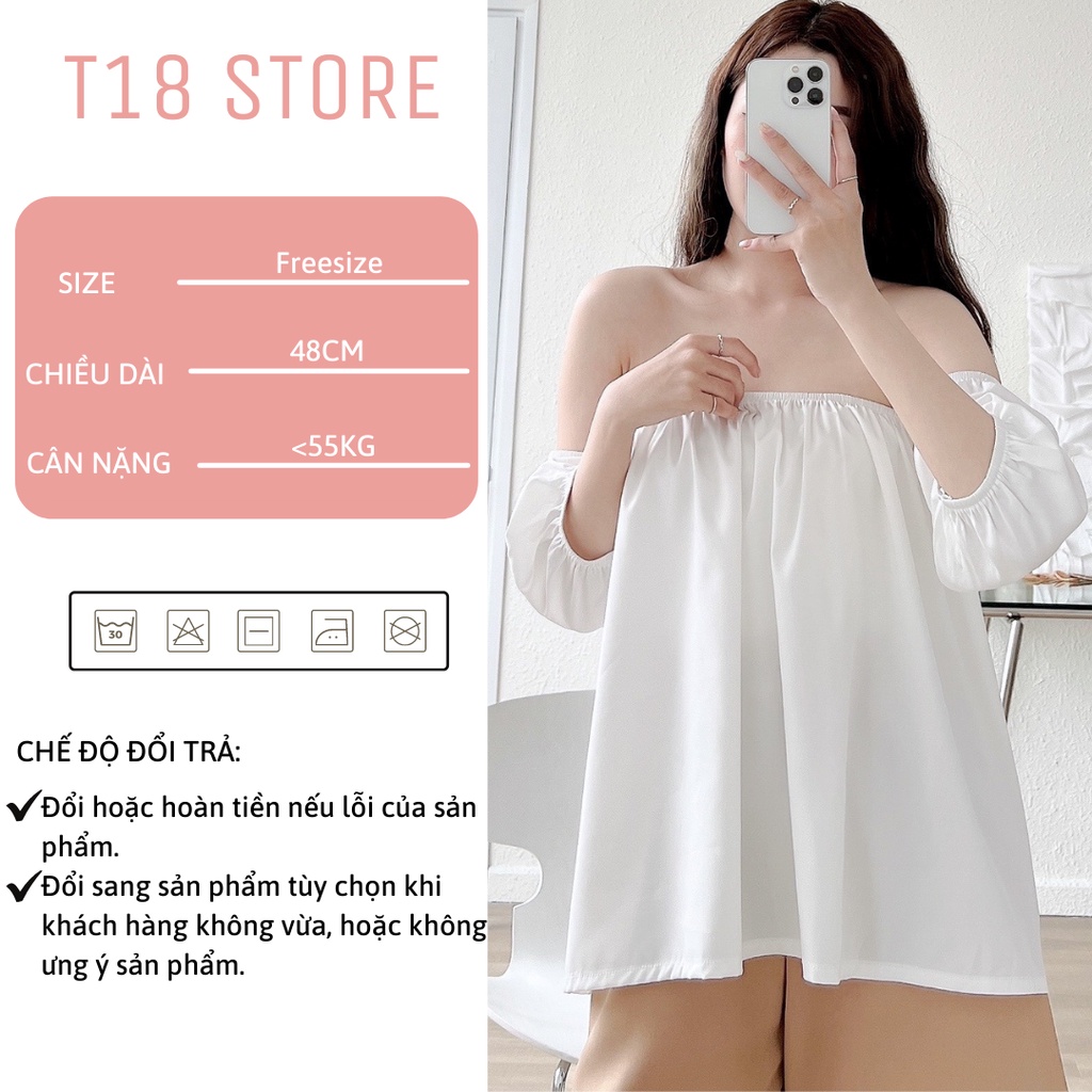 Áo trễ vai tay bồng nữ áo kiểu bánh bèo tay phồng T18 STORE SM17