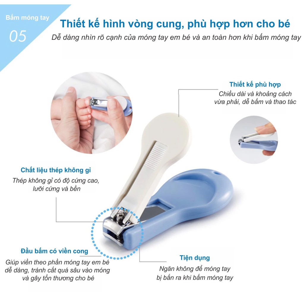 Bộ cắt, giũa móng tay, ngoáy tai cho bé từ 0 tháng KUKU KU3037