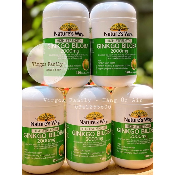 Nature’s way Ginkgo Biloba 2000 bổ não 120 viên