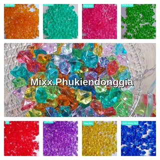 Túi 500 viên đá nhựa giả pha lê nhiều màu sắc/ Phụ kiện trang trí phông nền chụp ảnh sản phẩm - Thả bể cá