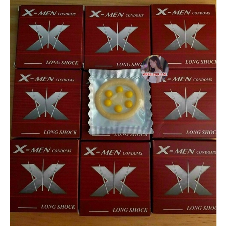 {chính hãng _ che tên khi giao} bao cao su xmen 6 bi và gân,gai 3 cái