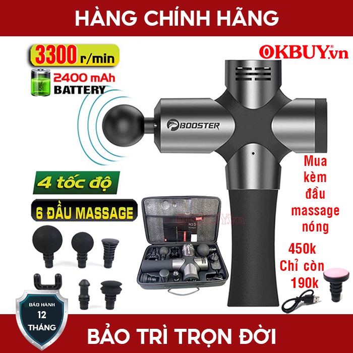 Súng Massage Gun Chuyên Nghiệp Mỹ Booster PRO 3 - 126W - Dòng cao cấp