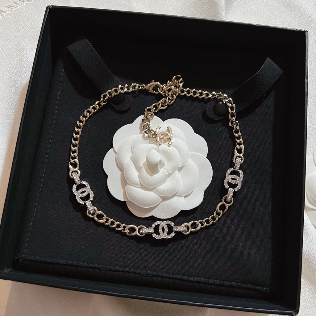 Dây Chuyền Đồng Thau Hai Màu Đính Kim Cương Phong Cách Retro Thời Trang 2022c