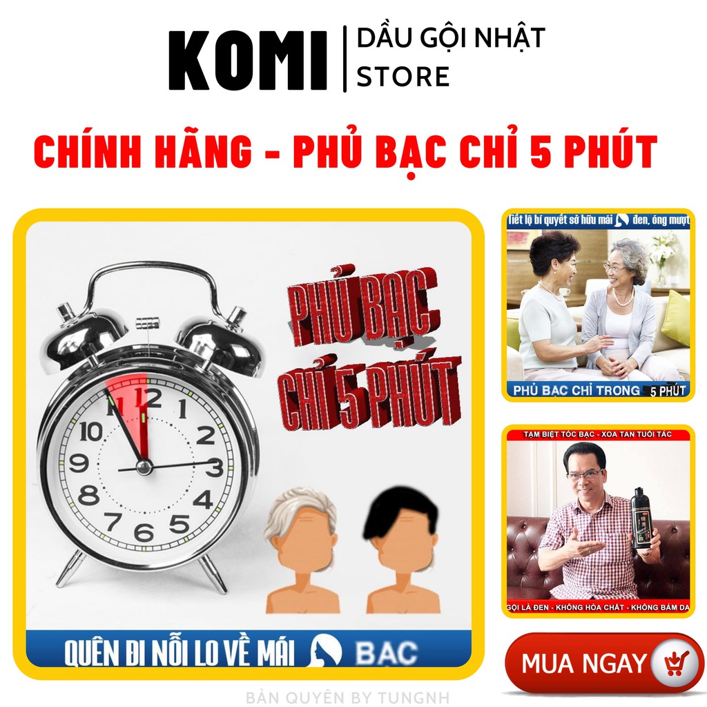 [Ưu Đãi Đặc Biệt] Dầu Gội Phủ Bạc Đen Tóc 500ml KOMI Chính Hãng Nhật Bản ( Màu Đen, Màu Cafe, Màu Nâu Vàng) | BigBuy360 - bigbuy360.vn