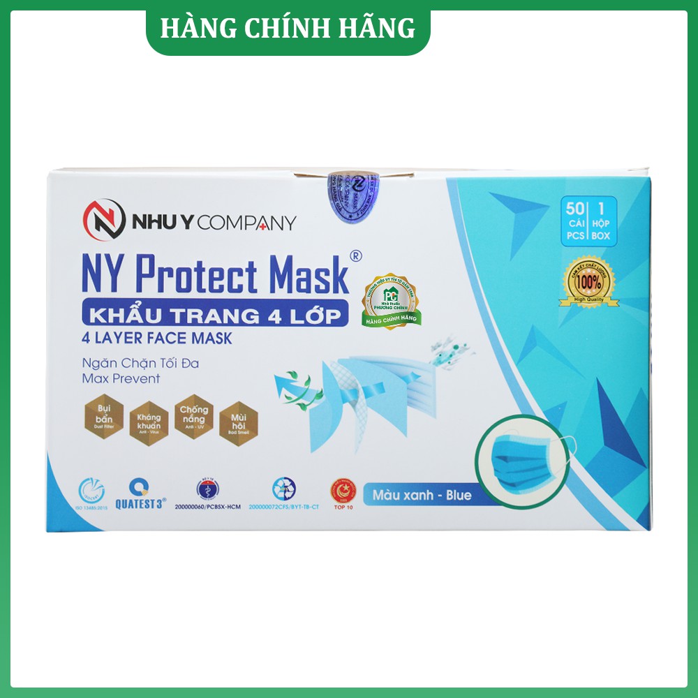 Khẩu Trang Y Tế 4 Lớp NY Protect Mask Kháng Khuẩn Cao Cấp Hộp 50 Chiếc