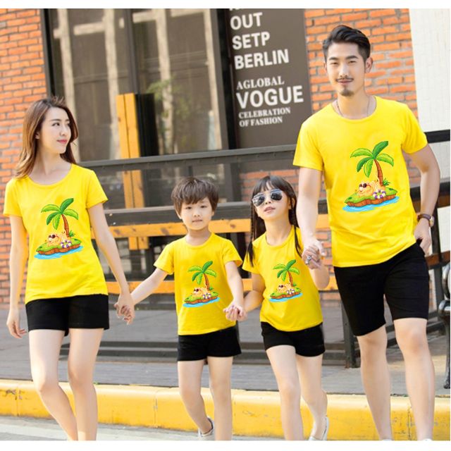 Áo gia đình, áo nhóm đi biển, chất cotton co dãn 4 chiều, thoáng mát ( có cả quần)