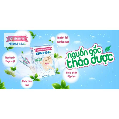 Bột Tắm Trẻ Em Nhân Hưng - Bột tắm Thảo Dược Ngừa Rôm Sảy, Mụn Nhọt, Hăm Tã Hiệu Quả Cho Bé