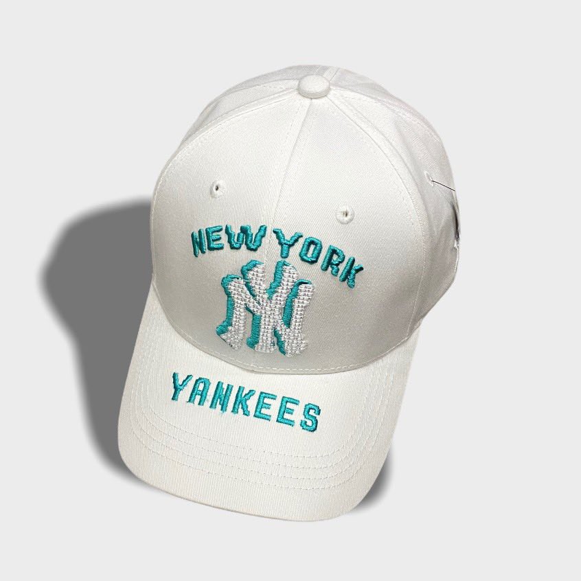 Mũ Nón lưỡi trai thêu chữ NY trắng logo xanh - Mũ Nón full tem siêu đẹp siêu cá tính free size
