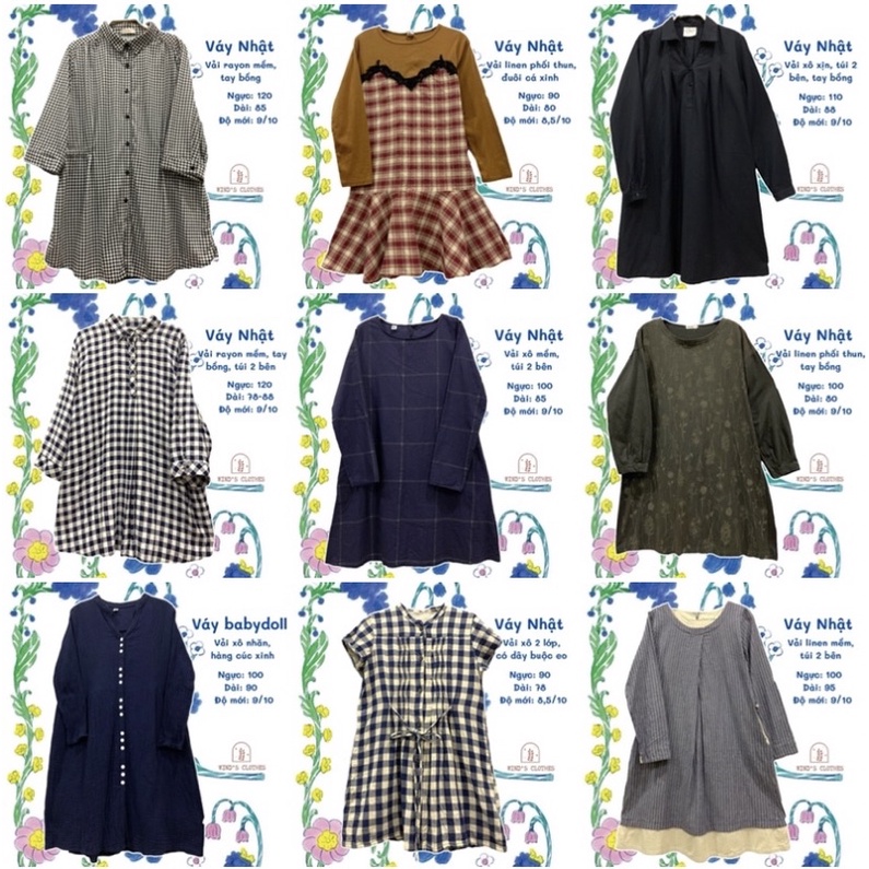 2hand Wind's Clothes 🌿 Váy xô/ linen Nhật/ Hàn dùng phối chân váy mori vintage nhiều mẫu (thông số trên ảnh)