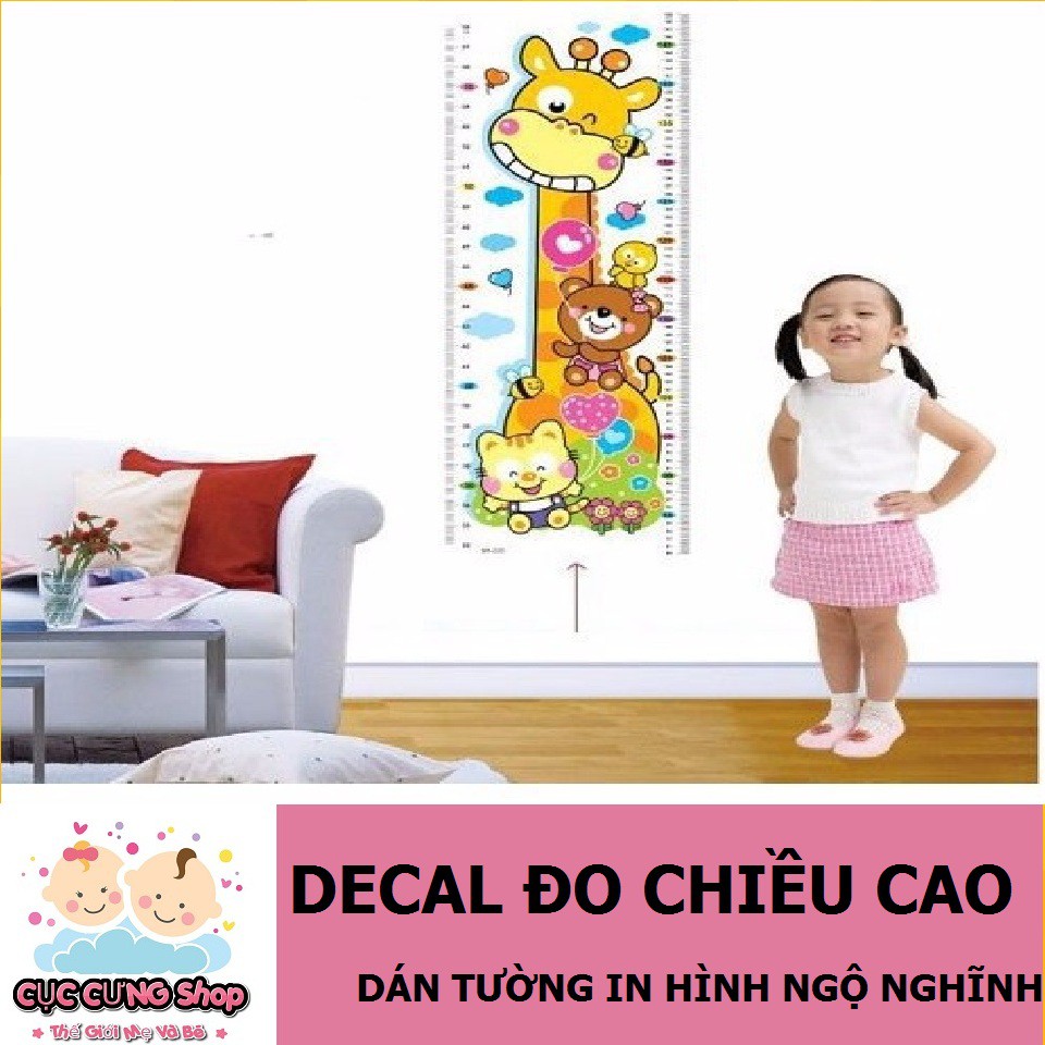 THƯỚC ĐO CHIỀU CAO DECAL DÁN TƯỜNG CHO BÉ