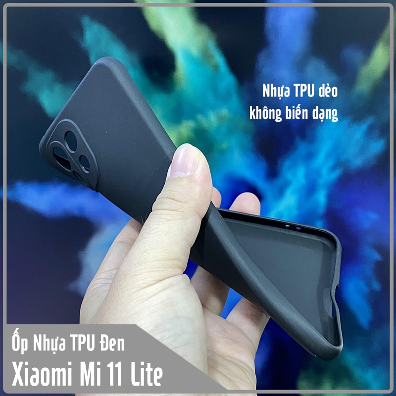 Ốp lưng cho Xiaomi Mi 11 Lite 4G - 5G - NE TPU dẻo đen nhám, che Camera