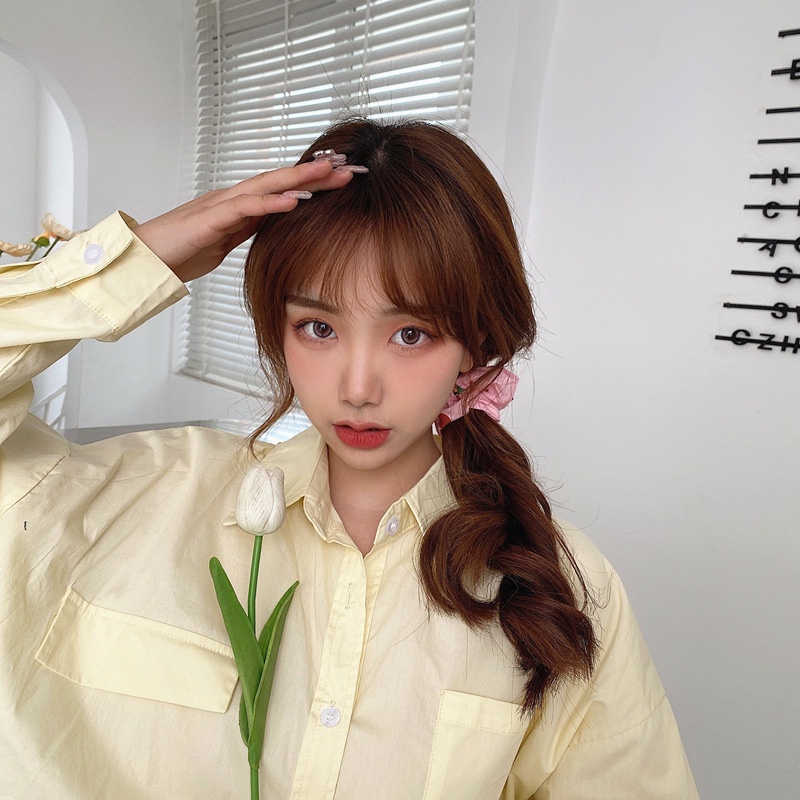 Dây Buộc Tóc Cao Su Co Giãn Màu Hồng Họa Tiết Chú Heo Dễ Thương Dành Cho Nữ