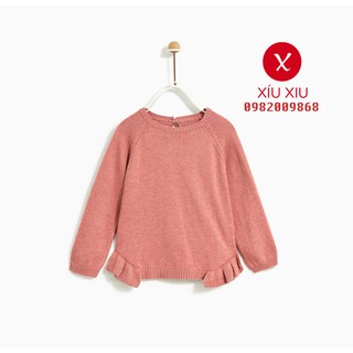 Áo len mỏng nhẹ viền bèo Zara siêu xinh cho bé gái