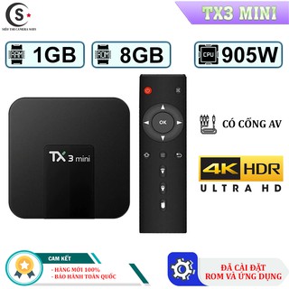 Android tivi box tx3 mini - ram 1gb rom 8gb - độ phân giải video 4k