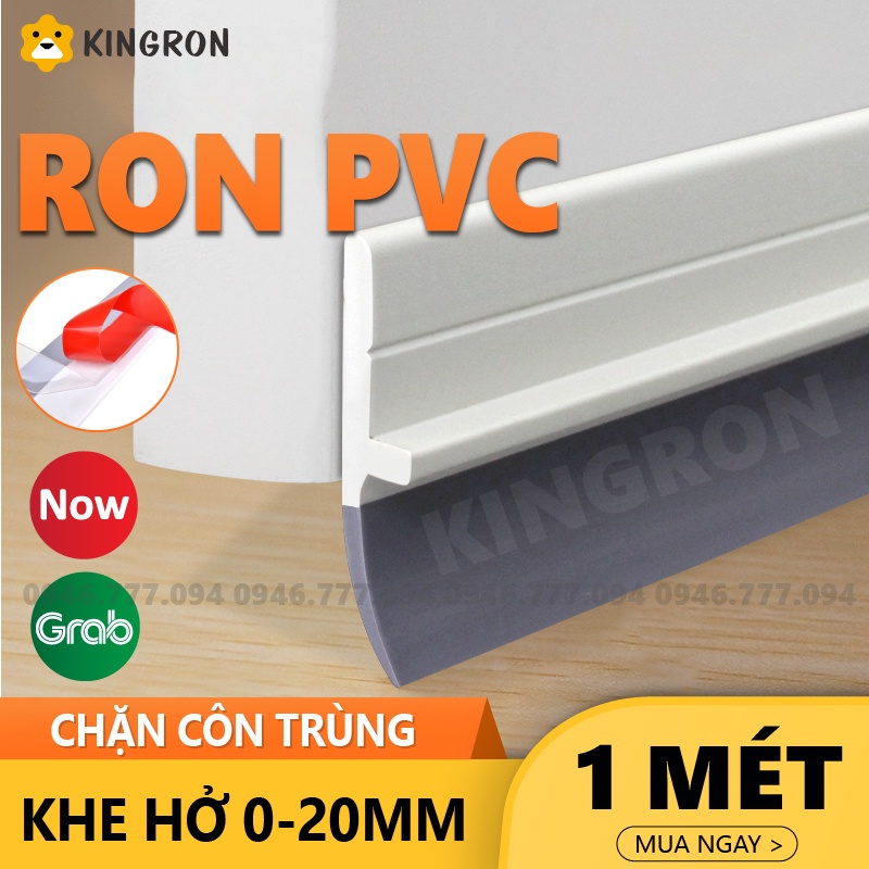 Thanh pvc gia cường chặn khe cửa ⭐ Nẹp cao su dán cửa KINGRON dài 1 mét, chặn khe hở, chống bụi, chống côn trùng RPVC