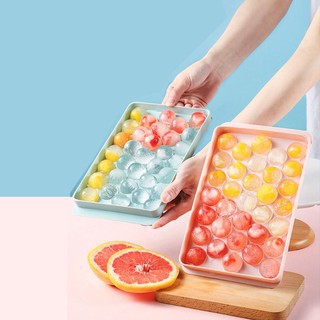 Khay Làm Đá, Khuôn Làm Thạch Hình Bi Nhựa Tròn 33 Viên, Khay Đá Viên