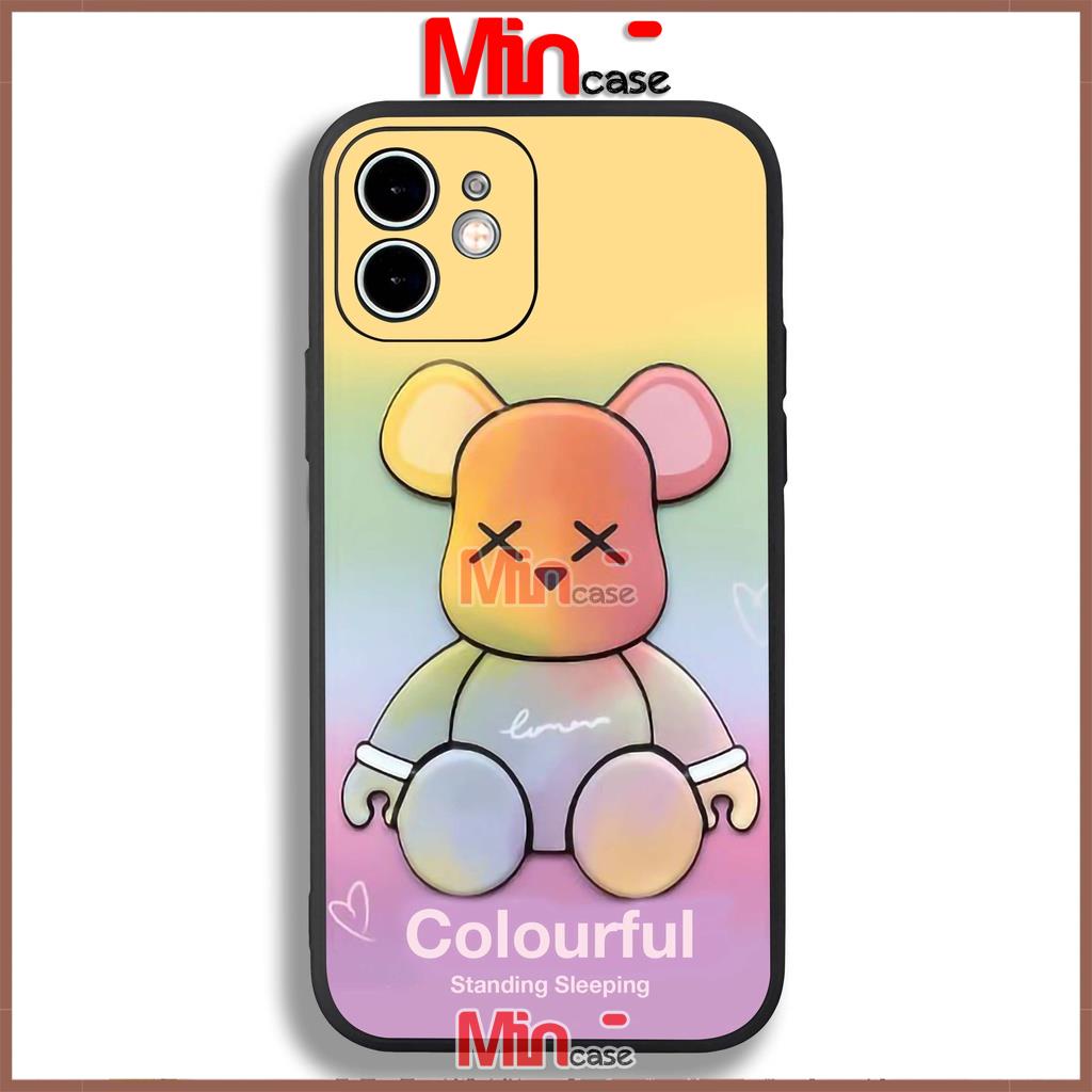 Ốp lưng iPhone Gấu Beabrick cạnh viền vuông silicon mềm dẻo cho iphone 6/6s/7/8/X/XS/XR/11/12/13 Pro Plus Max cute