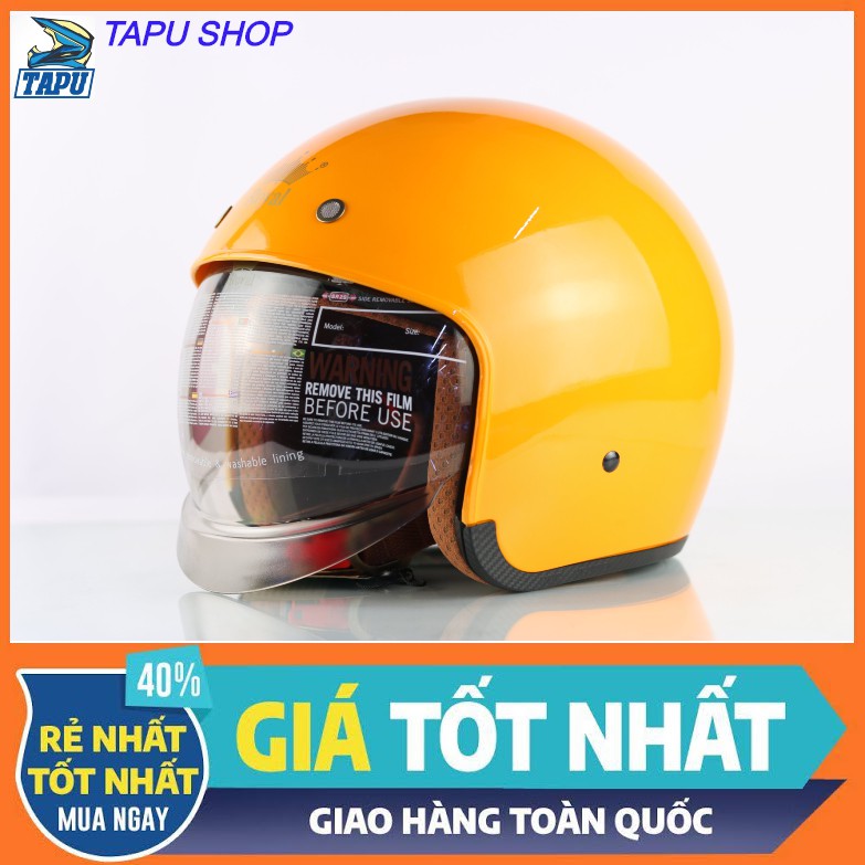 [CHÍNH HÃNG] MŨ BẢO HIỂM 3/4 ROYAL M139 KÍNH ÂM VÀNG CAM TRƠN