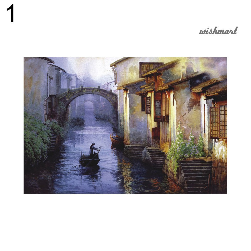 Đồ chơi ghép tranh hình khung cảnh đường phố/ quán cà phê/ cherry 1000 mảnh phù hợp làm quà tặng cho người lớn/ trẻ em