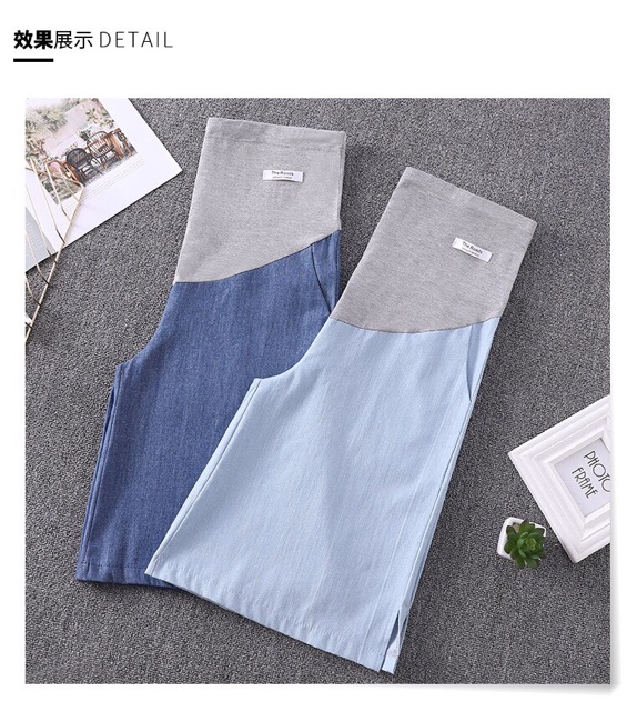 Quần short lửng jeans mỏng cho mẹ bầu(sẵn 1 số size)