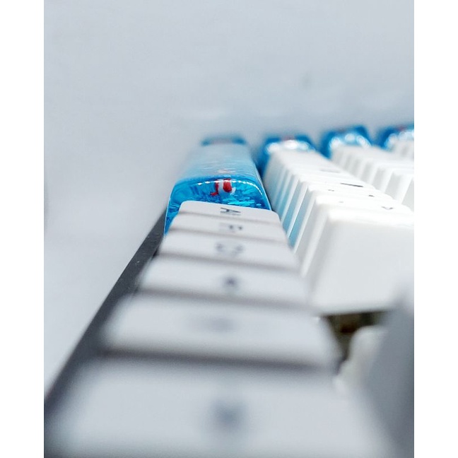 Keycap artisan cá koi 6.25u (thanh space) SA tone xanh dương trang trí bàn phím cơ