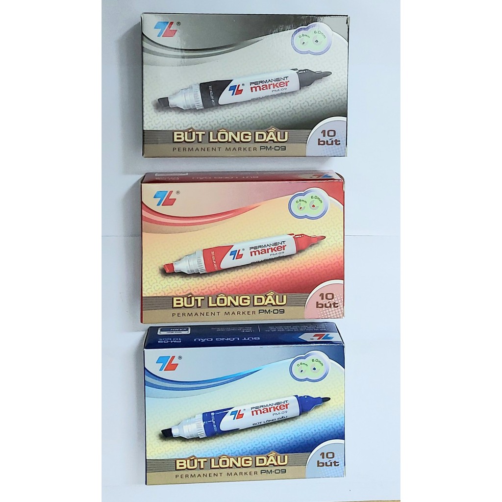 Hộp 10 cây bút lông dầu Thiên Long PM09 - Hàng chính hãng