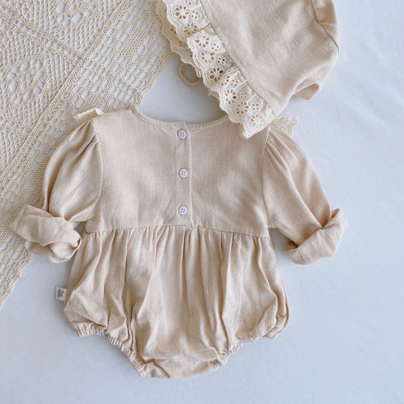 Bodysuit tiểu thư vintage vải đẹp mềm mại cho bé gái