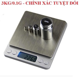 Cân điện tử cân tiểu li điện tử trang sức, nhà bếp độ chính xác cao 0.1g - 3000g + tặng 2 pin ..