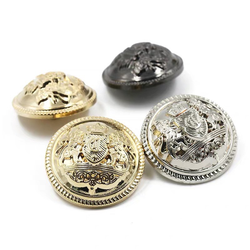 Cúc kim loại cao cấp, phong cách Anh vương miện đôi sư tử phù hợp áo vest nam và nữ, áo khoác, măng tô, áo khoác dạ