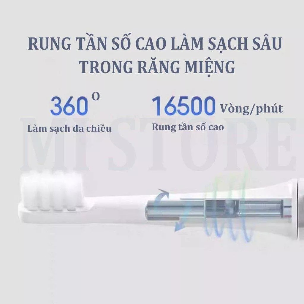 Bàn chải đánh răng điện Xiaomi T100 Rung tần số cao chuyên nghiệp Đầu cọ mềm Cơ thể không thấm nước Làm sạch sâu