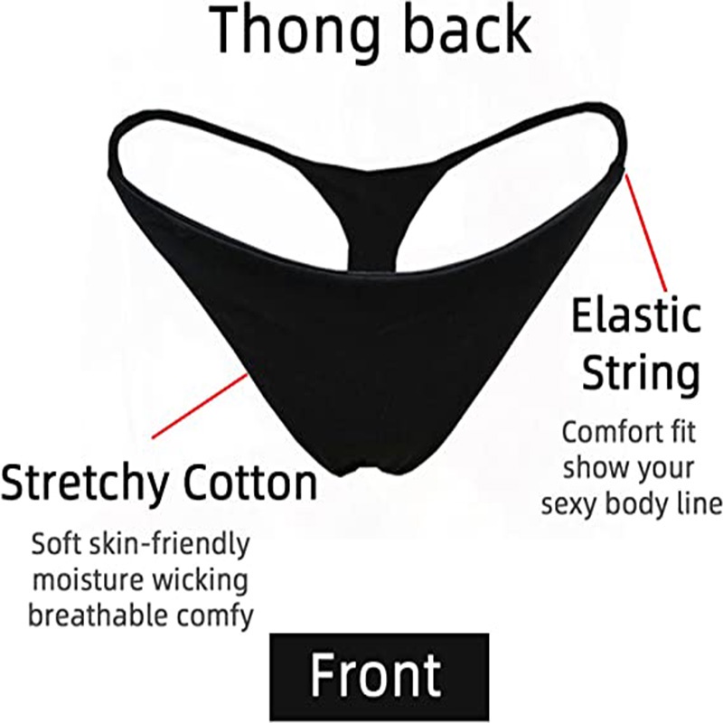 Quần lót lọt khe hai lớp vải cotton mềm mại màu trơn quyến rũ cho nữ