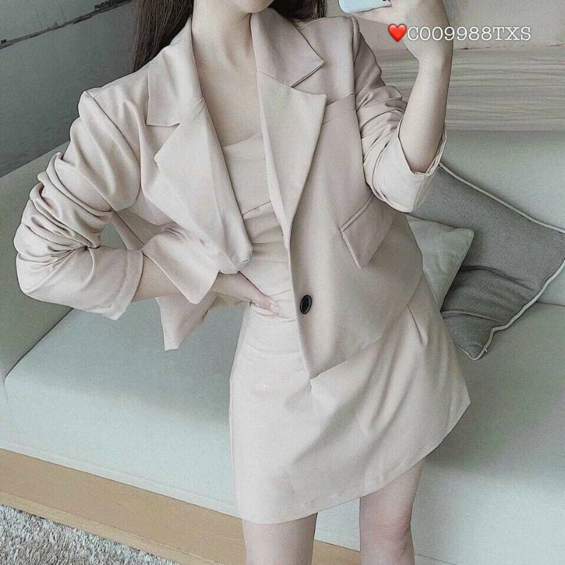 Set vest đầm công sở thanh lịch tôn dáng kèm ảnh thật