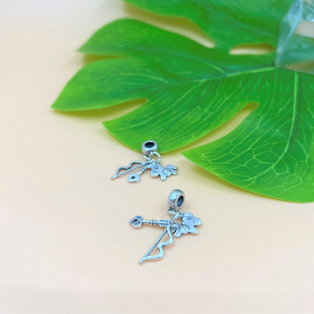 Charm móc treo ngựa mũi tên và cung tên bạc thái - Charm Bạc 925 - Mã CA860
