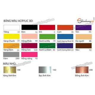 Màu Acrylic 3D hủ 100ml