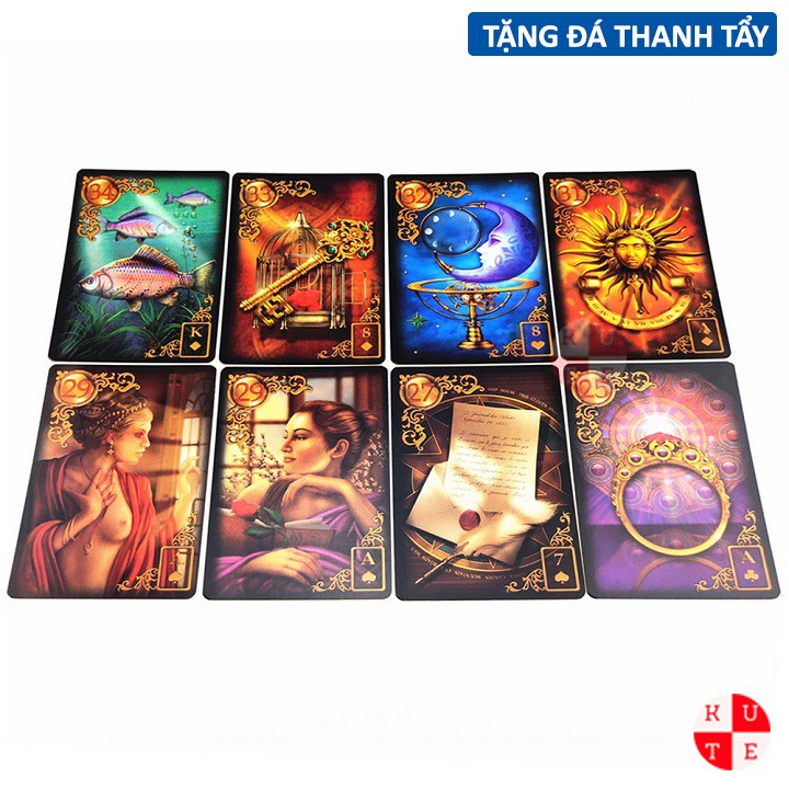 Bộ Bài Lenormand Gilded Reverie Lenormand 47 Lá Bài Mạ Vàng Tặng Đá Thanh Tẩy