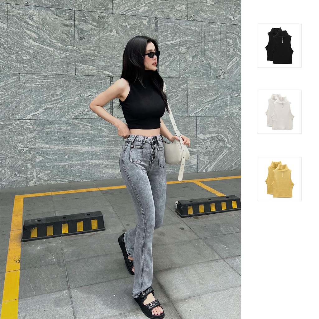 Áo Nữ Tanktop Print Back , Chất Thun Sọc Tăm Lớn Dày Dặn , WC000032,SOMEHOW