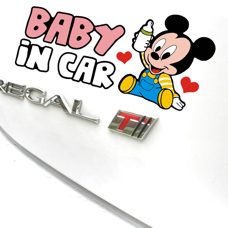 Miếng Dán Trang Trí Xe Hơi Hình Chuột Mickey Minnie Dễ Thương