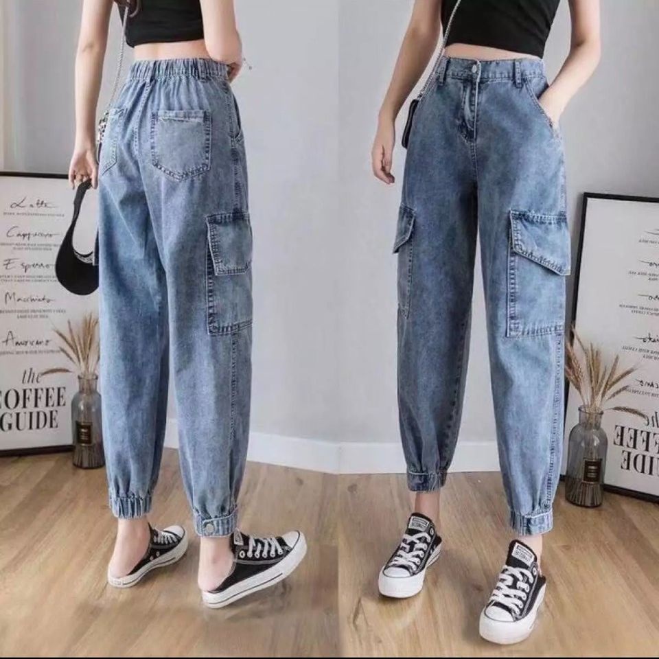 QUẦN BAGGY JEAN NỮ LƯNG CAO MÀU XANH XỊN SÒ 2 TÚI HỘP, PHONG CÁCH VÀ CÁ TÍNH - XƯỞNG MAY TÚ LINH