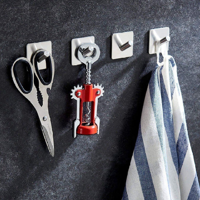 Móc treo quần áo decor INOX SUS304 Dán Tường keo 3M siêu chắc - Móc INOX Chéo Đơn