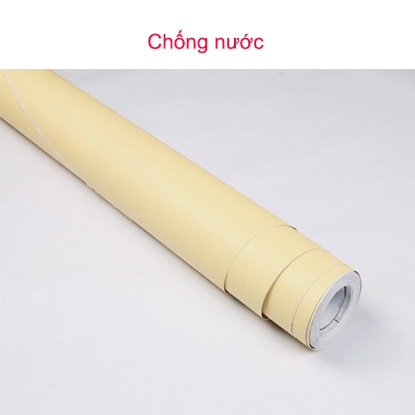 Giấy dán tường màu vàng nhạt nhám giá bán 1m x 45cm, decal dán tường vàng nhạt nhám - AZEVA