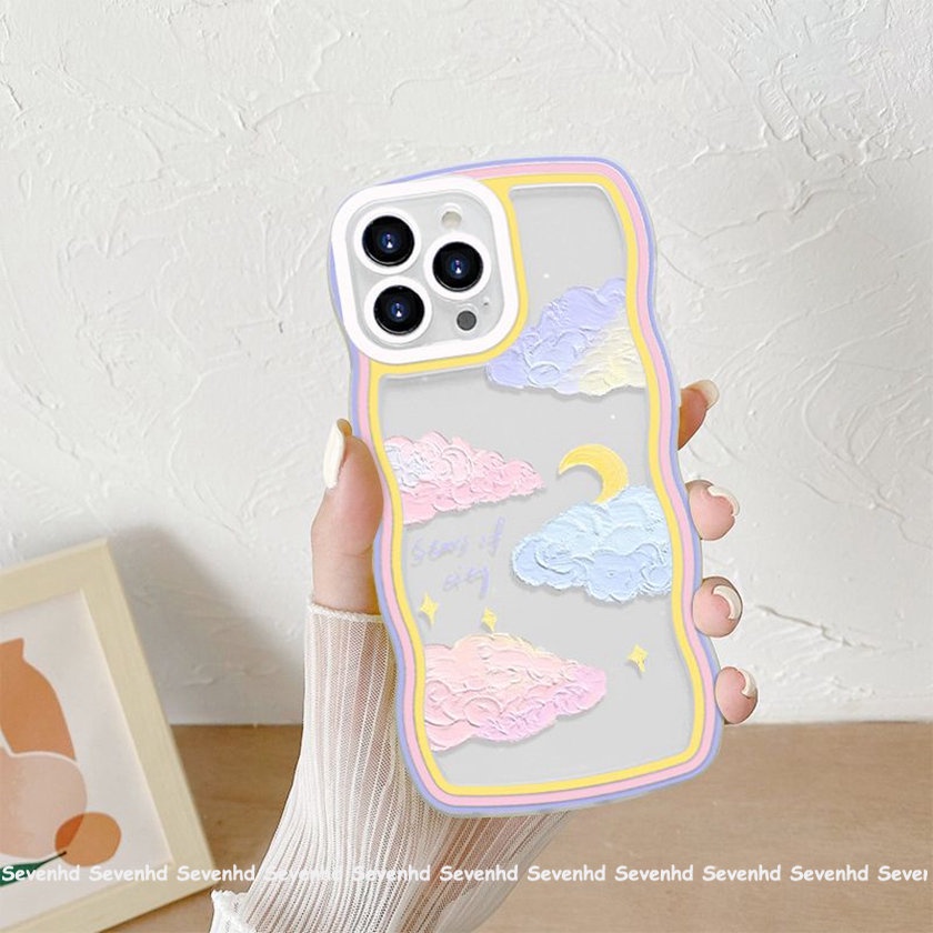 Ốp Điện Thoại Mềm Họa Tiết Đám Mây Nhiều Màu Sắc Cho iPhone 14 13 12 11 Pro Max Xs Max Xr X 7 8 6 6s Plus