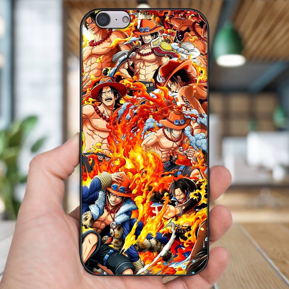 Ốp lưng Oppo A39, F3 Lite viền đen in hình Ace One Piece