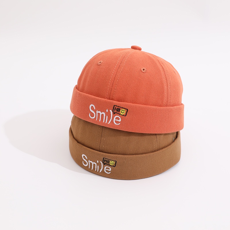 Mũ Beanie Thêu Hình Mặt Cười Dễ Thương Phong Cách Hip hop Thời Trang Cho Trẻ Em