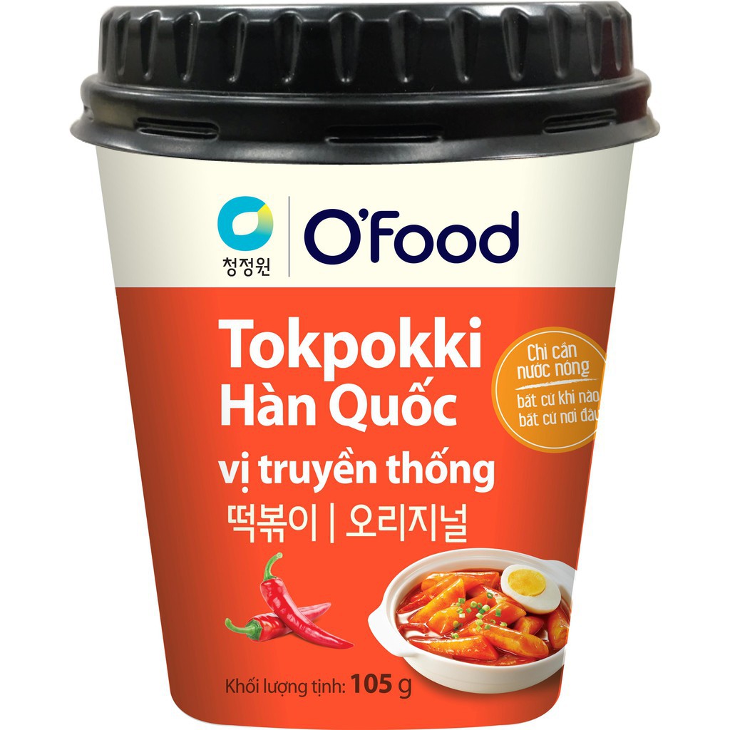 "Bánh gạo ăn liền - Tokbokki ăn liền" - Bánh gạo Tokbukki O'food vị phomai và vị cay truyền thống dạng cốc và gói 4.9