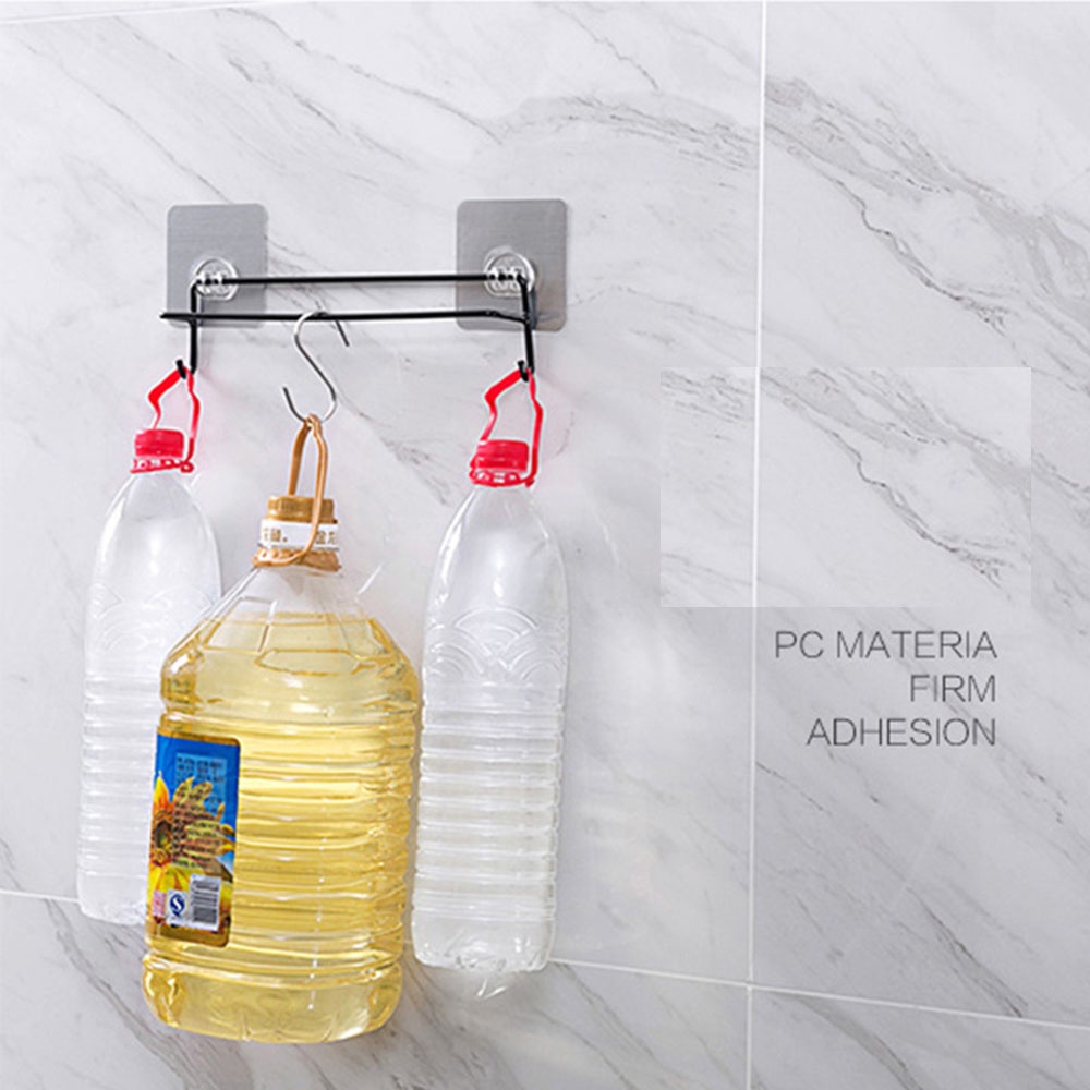 Bộ 2 Móc Dán Tường Bằng Nhựa Trong Suốt Không Để Lại Dấu Vết