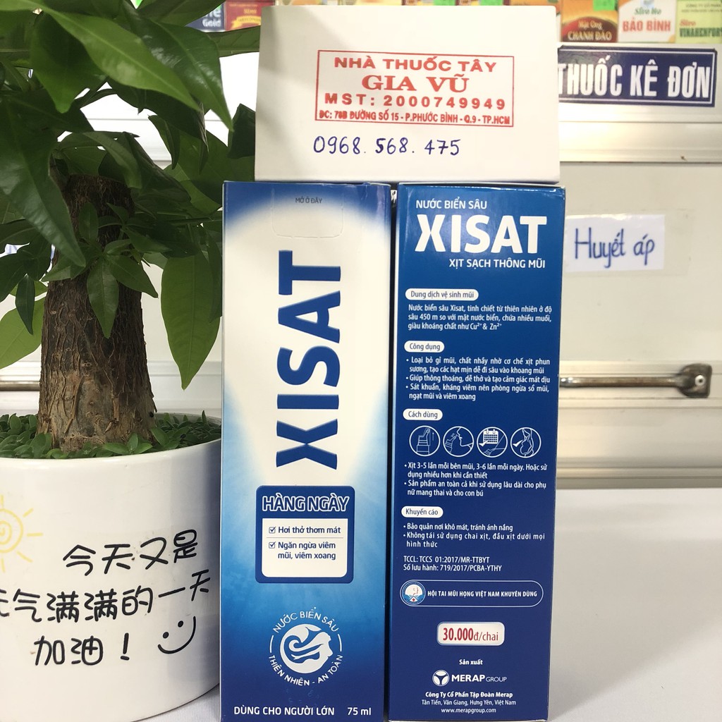 Dung Dịch Nước Biển Sâu Xisat Xịt Thông Mũi 75ml ,Xixat,Sixat,Sisat