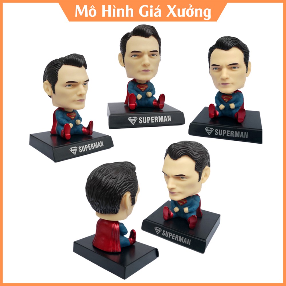 Mô Hình Superman Chibi lắc đầu - Trang trí taplo ô tô - Trang trí bàn học bàn , bàn làm việc - Kê Điện Thoại - Figure DC