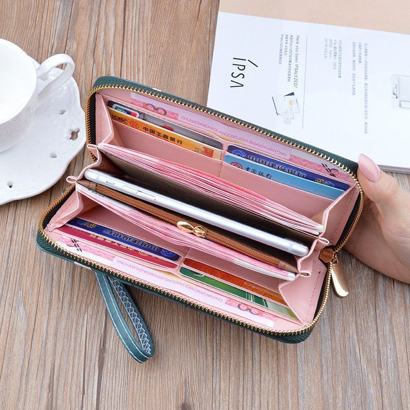 VÍ NỮ DÀI CẦM TAY NEW-0055 PHỐI HOẠ TIẾT TAI THỎ VÀ CARO CỰC ĐẸP, CHẤT LIỆU DA CAO CẤP, BỀN ĐẸP