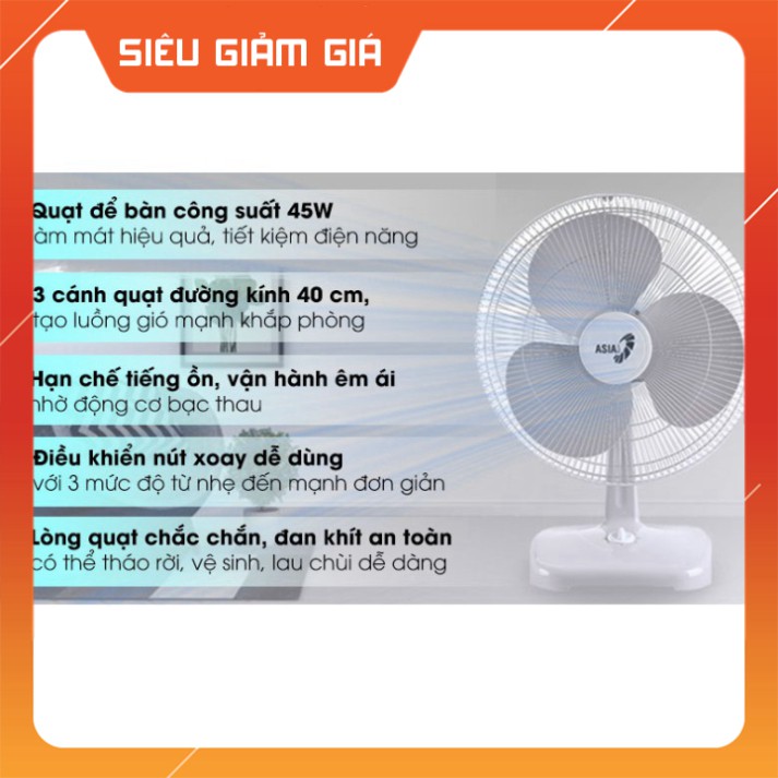 Quạt bàn Asia B16001-XV1[HÀNG TRƯNG BÀY GIẢM SỐC]