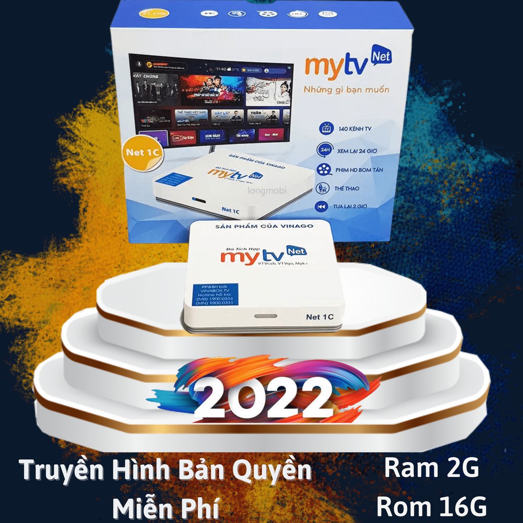 Mytv Net 1C - Phiên Bản 2022 - Ram 2G/16G - Hệ Điều Hành Android 9.0 - Tích Hợp Truyền Hình MYTV IP 